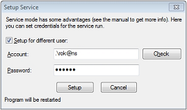 Set up backup service