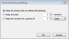 Set up timestamps for backup