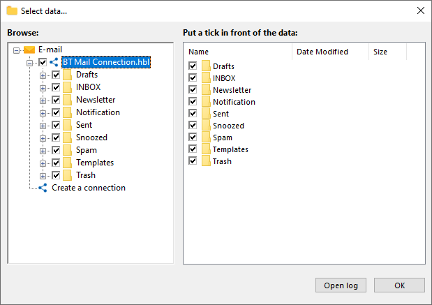 Select BT Mail Folders