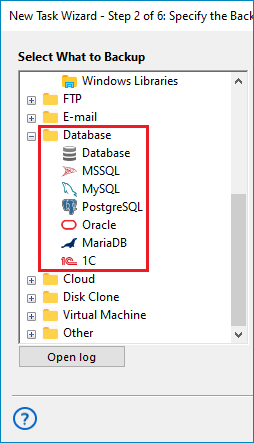 Select DB Plugin for Application Backup