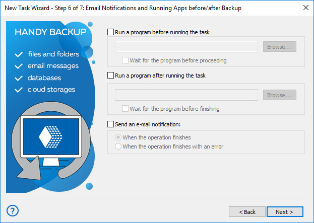 Step 6 - run programs before and after data synchronization in advanced mode