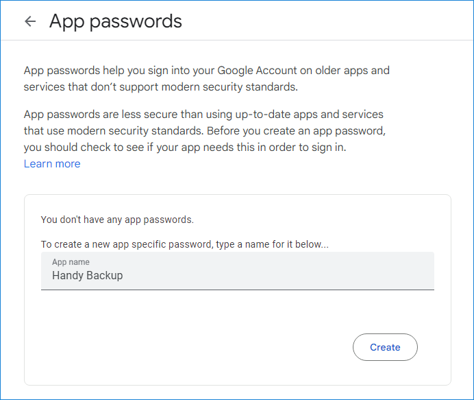 App Password Generation