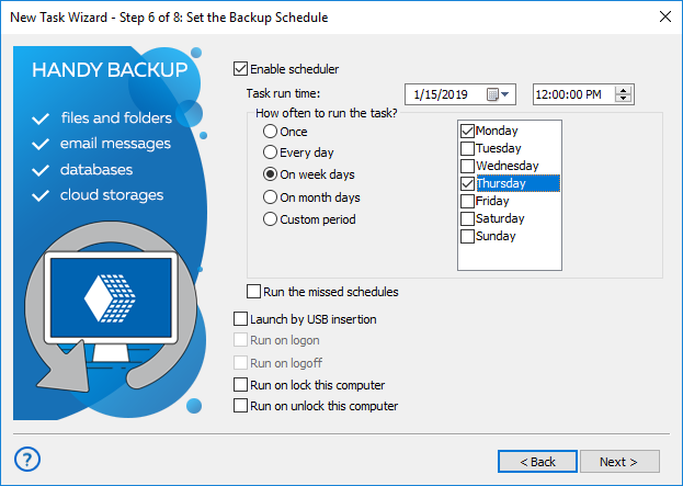 does windows 10 have a backup scheduler