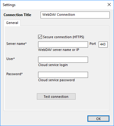 Google Drive WebDAV Connection Settings